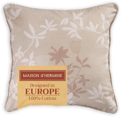 Maison d' Hermine Throw Pillow Covers 100% Cotton (18" x 18" - Pack of 1)