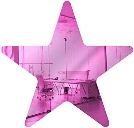 Marketing Holders Acrylic Mirror 10" Star Pink Flat DIY Smooth Edge Plexiglass Tiles .118 3MM Thick Rounded Corners Decor for Nursery Classrooms Baby Showers Events and Parties Salons Boutiques