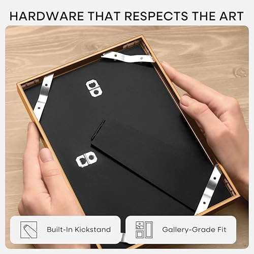 Homeforia A5 Bronze Picture Frame, High-End Metal, A6 Mat, Glass