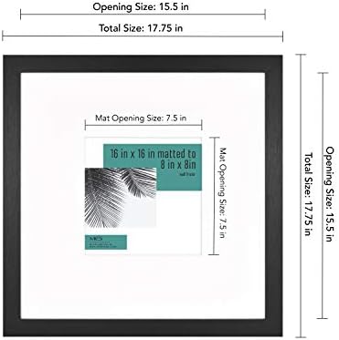 MCS Studio Gallery Poster Frame, 16x16, Black Woodgrain