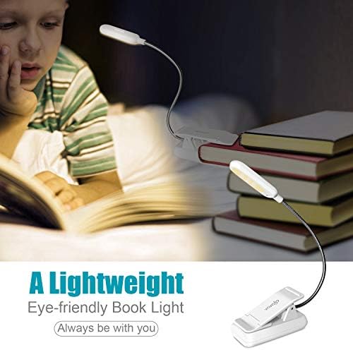 VAVOFO Rechargeable Reading Light, Clip on Book Light for Reading in Bed