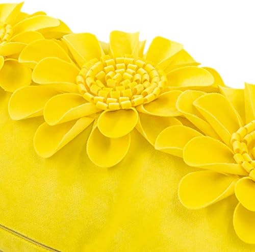 JWH 3D Flower Throw Pillow Cover Velvet Sunbeam Yellow 12x20 Inches