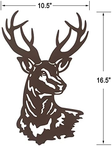 Metal Deer Wall Art,Rustic Deer Head Wall Decor Sculptures for Living Room