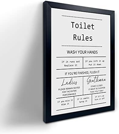 YongArt Toilet Rules Quotes Bathroom Sign - Funny Bathroom Decor Bathroom Signs, Funny Bathroom Wall Art, Bathroom Decor Signs, Funny Bathroom Signs, Toilet Art, Guest Bathroom Wall Decor