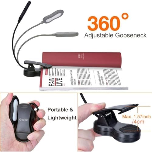 Amber Book Light, Rechargeable Blue Light Blocking Reading Light, Clip on Book Lamp, 3 Brightness Eye Care Sleep Aid Reading Lights for Study Bookworms Travel