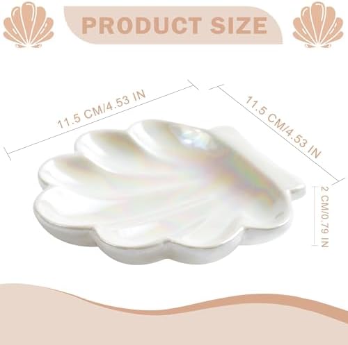 OSOPOLA Ceramic Pearlescent Shell Jewelry Tray Ring Holder Dish Key Tray