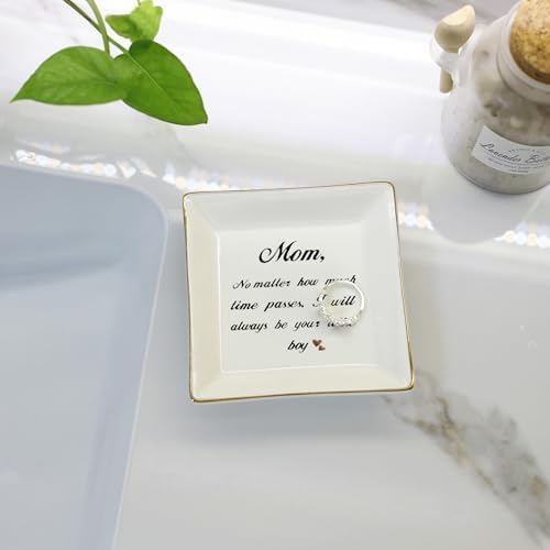HOME SMILE Mom Gifts from Son Ring Trinket Dish-Mom,No Matter How Much Times Pass,I Will Always Be Your Little Boy