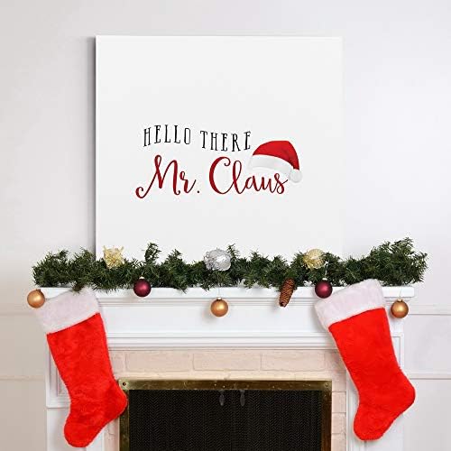 Renditions Gallery Canvas Wall Art for Christmas Decorations Hello there Mr. Santa Claus Hat Abstract Artwork for Living Room Home Kitchen Wall Decor - 32"X32" LT05