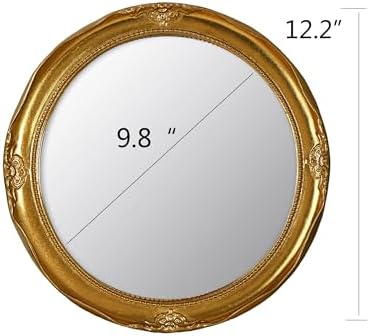 Funerom Vintage Decorative Hanging Mirror Round (Gold, 12.2 inch) | Wall Mirror