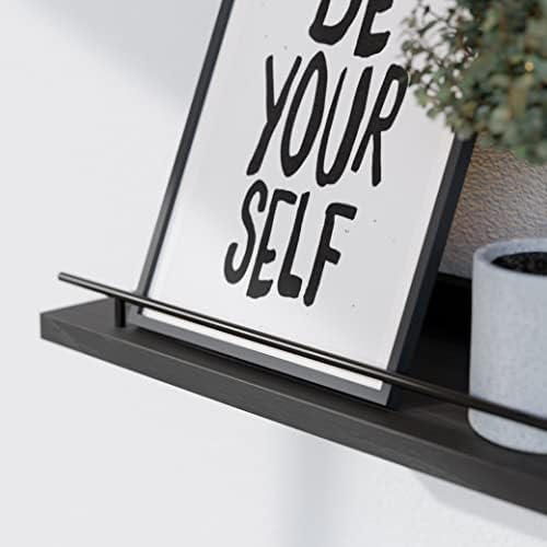 WOPITUES Floating Shelves for Wall Decor Set of 3, Black