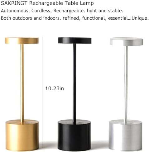 SAKRINGT Cordless Table Lamp Rechargeable,5000mAh Battery Operated Portable LED Table Light,Dimming Desk Lamp for Patio/Restaurant/Outdoor
