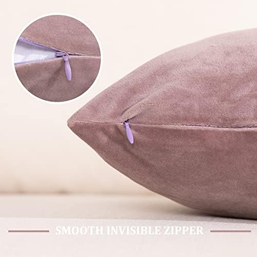 Stellhome Soft Decorative Velvet Cushion Covers Square Throw Pillow Covers for Bed Couch Sofa Bench, 20 x 20 inch (50 cm), Dusty Pink, Pack of 2 Solid Throw Pillow Case