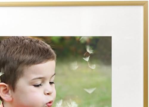 Frametory 2 Pack 12x12 Aluminum Frame with Mat for 8x8 Photo, Gold