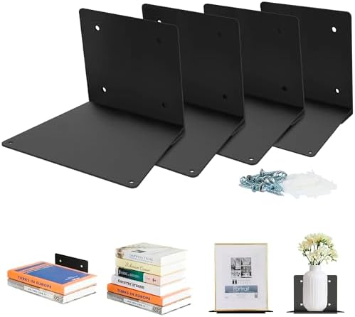 STORAGE MANIAC Invisible Floating Bookshelves Wall Mounted Black