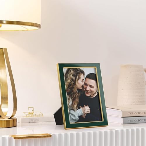 eletecpro 4x6 Enamel Picture Frame with Real Glass Cover, Green, 1-Pack
