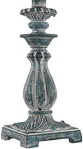 Cali 19" Small Table Lamps Set of 2 Blue Candlestick Accent Antique Vintage