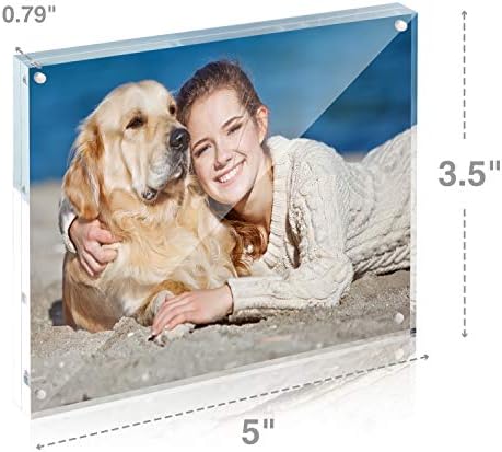 TWING 3.5x5 Acrylic Frame 1 Pack,20MM Thicker Frameless Clear Picture Frame