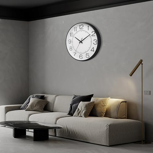HZDHCLH Modern Wall Clocks Battery Operated,10 inch White Clock for Wall,Silent Small Wall Clock for Living Room Bedroom Kitchen Office Nursery Decor