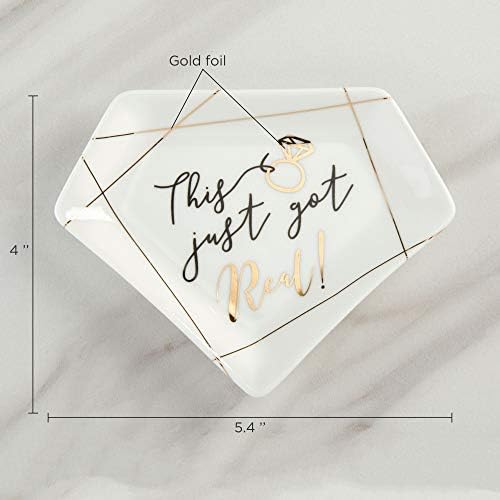 This Just Got Real Trinket Dish - Jewelry Holder/Catchall Ceramic Gift, Perfect for Bridal Shower and Wedding