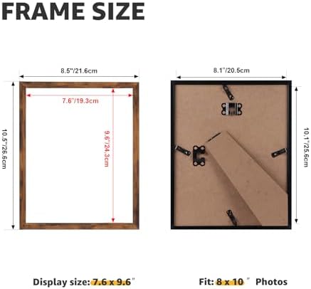 Giftgarden 8x10 Picture Frame Set of 18, Lightweight 8 by 10 Frames Bulk for Gallery Wall Photo Hanging and Tabletop Display, Rustic Brown