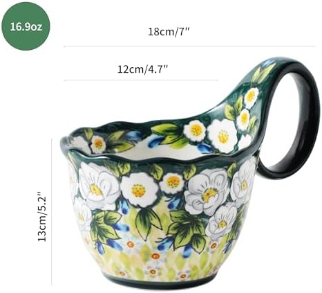 ALMA 16oz Soup Bowl with Handle Microwave Safe, Soup Bowl for Gift shoppers