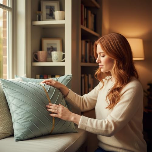Velvet Throw Pillow Covers 24x24 Pack of 2 Gold Decor Mint Green