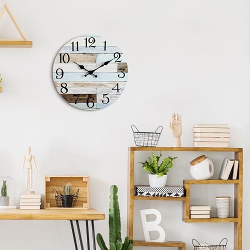 KECYET 10 Inch Wall Clock Battery Operated Silent Non Ticking Country