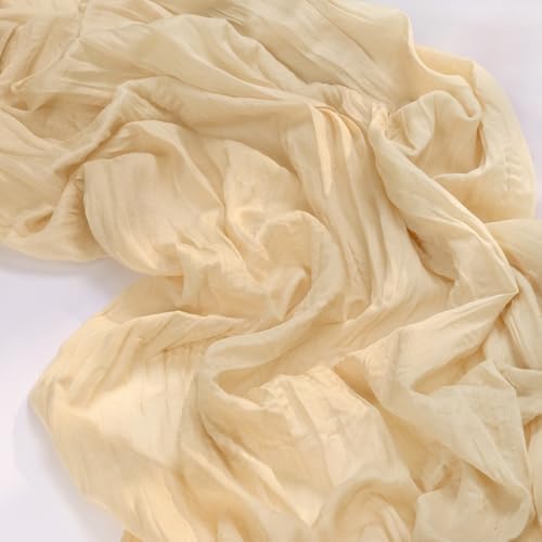 8 Pack Champagne Cheesecloth Table Runner 10ft Boho Sand Gauze Decor