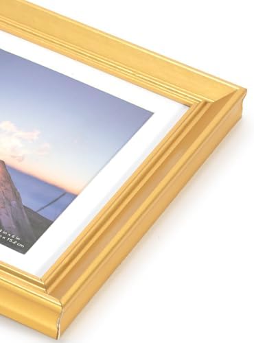 11x14 Picture Frame Gold, Display 11x14 without Mat or 8x10 with Mat, Wall Gallery Photo Frames