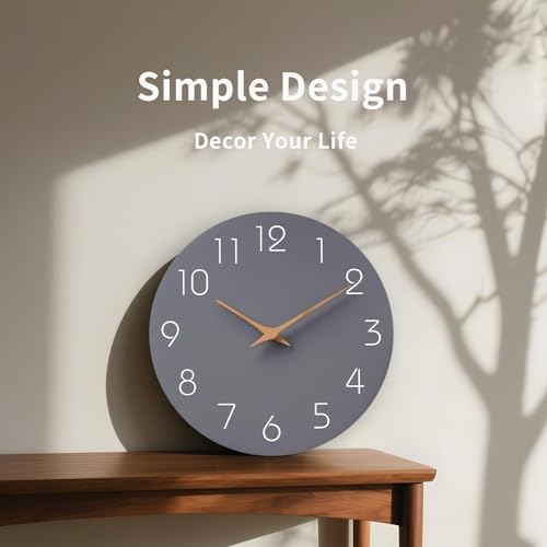 Mosewa Wall Clock 8" Battery Operated Silent Non-Ticking Simple Modern
