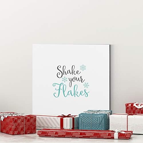 Renditions Gallery Abstract Christmas Artwork Prints for Home Decor Shake Your Flakes Canvas Wall Art for Bedroom Dining Office Kitchen Decorations - 16"X16" LT05