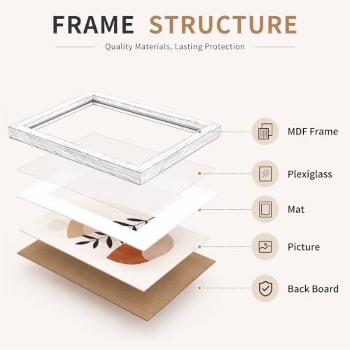 12x16 Picture Frames Set of 3 Vintage White Photo Frame Wall Table Display