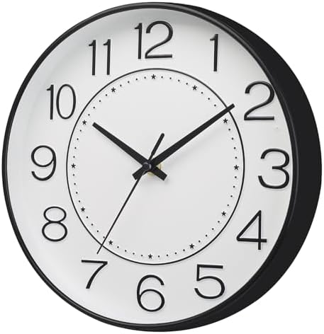 HZDHCLH Modern Wall Clocks Battery Operated,10 inch White Clock for Wall,Silent Small Wall Clock for Living Room Bedroom Kitchen Office Nursery Decor