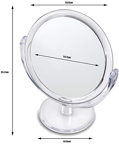 Danielle Creations 6.75-Inch Double Sided Vanity Makeup Mirror with Ultra Vue Glass, 12x Magnfication, Clear Acrylic