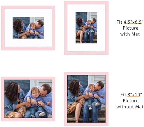 Picrit 8x10 Picture Frame Set of 12, Modern Gallery Wall Frames, Pink