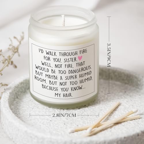 Petalsun Funny Sister Gifts, Sister Birthday Gifts, Lavender Scented Candle