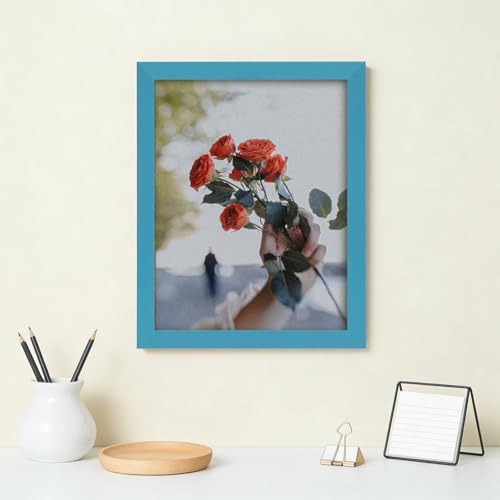 Muzilife Teal 8.5x11 Wood Picture Frame,Tempered Glass Cover, 2 Pack
