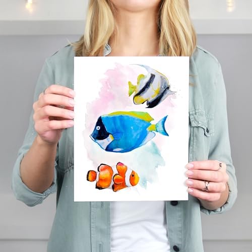 Tropical Fish Art Print | Unframed 8x10 | Aesthetic Wall Decor | Vibrant Wall Prints for Living Room | Ocean-Themed Art | Perfect for Home, Office, or Coastal Room Decor | Art Prints for Wall Decor