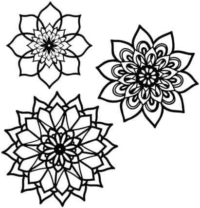 Sanwarm Wall Decor, 3 Pieces, Black Metal, for Home Bohemian Mandala