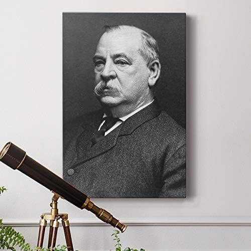 Renditions Gallery Grover Cleveland Presidental Portrait Wall Art, Premium Gallery Wrapped Canvas Decor, Ready to Hang, 48 in H x 32 in W, Made in America Print