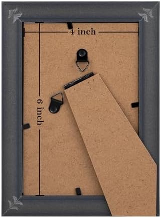 eletecpro 4x6 Vintage Picture Frame, Glass Cover, Bronze Gold, 2-Pack