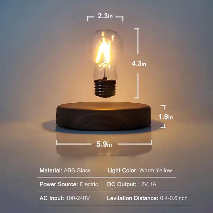 Levitating Floating Light Bulb, Magnetic Levitation Wireless Bulb Lamp