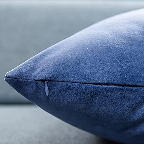 JUSPURBET 26x26 Euro Velvet Throw Pillow Covers Set of 2,Blue