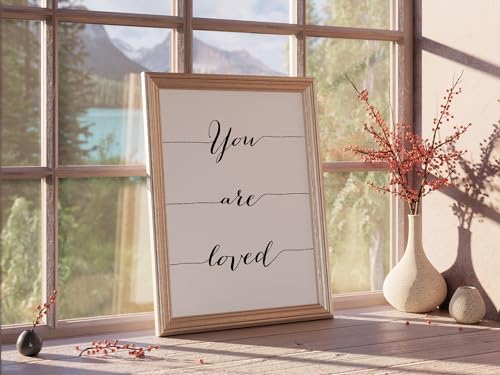 You Are Loved - Calligraphy - Art Print - Unframed - 11x14 | Elegant Calligraphy Art Print | Inspiring and Heartwarming Room Decor | Room Decor to Elevate Your Space with Meaningful Expression