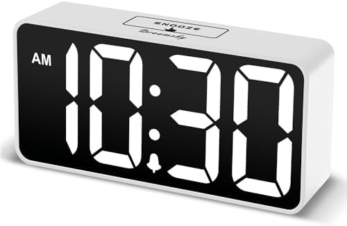 DreamSky Small Digital Alarm Clock for Bedroom with Large Big Numbers