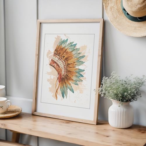 DREAM BIG PRINTABLES Native American Headdress Decor Wall Art Print - Unframed - 11x14 | Office Wall Décor | Kitchen Wall Décor