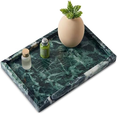 Real Natural Marble Tray for Bathroom, Vanity, Kitchen Counter & Desktop