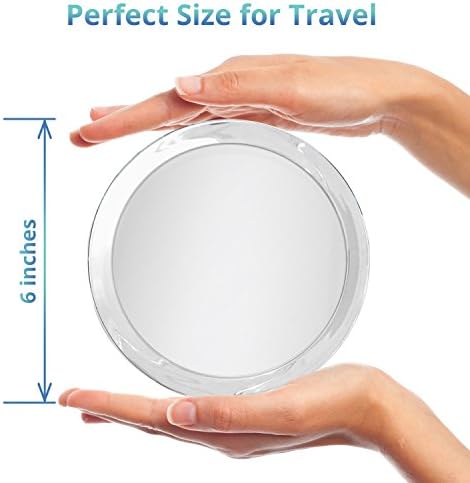 15X Magnifying Mirror – Use for Makeup Application - Tweezing – and Blackhead/Blemish Removal – 6 Inch Round Mirror with Three Suction Cups for Easy Mounting - Great for Travel