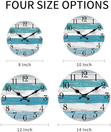 KECYET 10 Inch Wall Clock Battery Operated Silent Non Ticking Beach