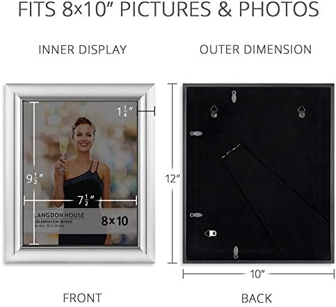 Langdon House 8x10 Picture Frames - Silver, 3 Pack - Celebration Collection